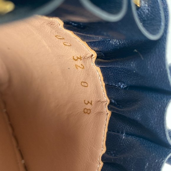 VALENTINO GARAVANI - ROCKSTUD NAVY BLUE LEATHER ESPADRILLES - SZ 38 - Picture 9 of 10